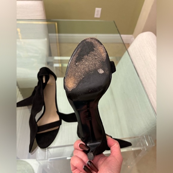 Marciano Black Ankle Strap Heels - Picture 8 of 9